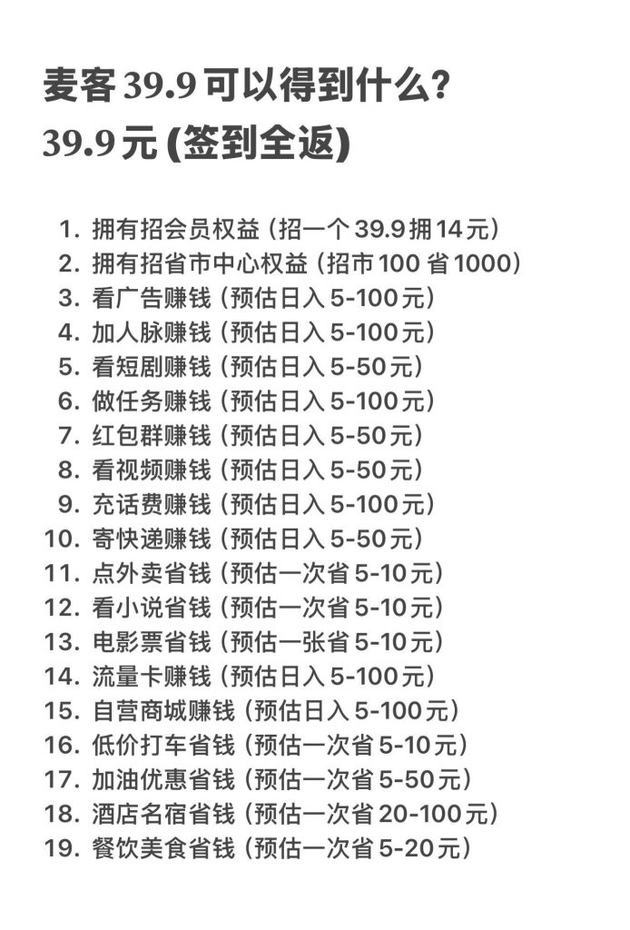 麦客会员权益