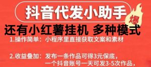 适合挂机挣钱的项目，小红薯，唞音。筷手，都能开团-首码项目网